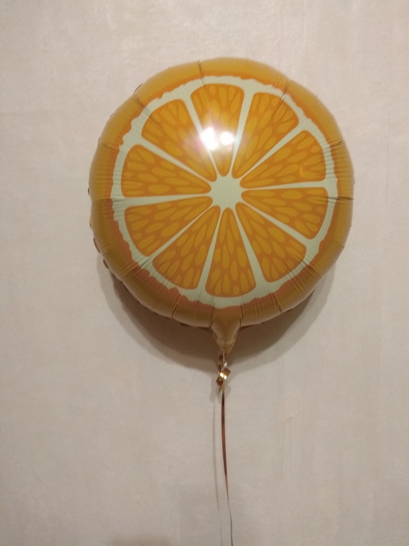 Апельсин - шар из фольги - сочные фрукты с гелием