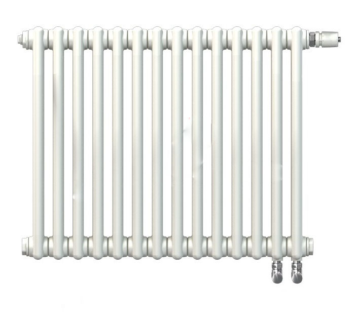 Радиатор трубчатый Zehnder Charleston Retrofit 2056, 26 секций, 17 м2, 1/2 нижнее подключение, RAL 9016 (белый) (кроншт. в компл)