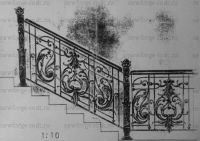 Эскиз кованого ограждения лестницы