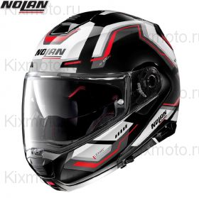 Шлем Nolan N100.5 Upwind, Черно-бело-красный