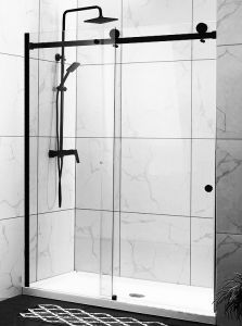 Душевая дверь Oporto Shower OS7PВ 150x190 прозрачное стекло, черный матовый