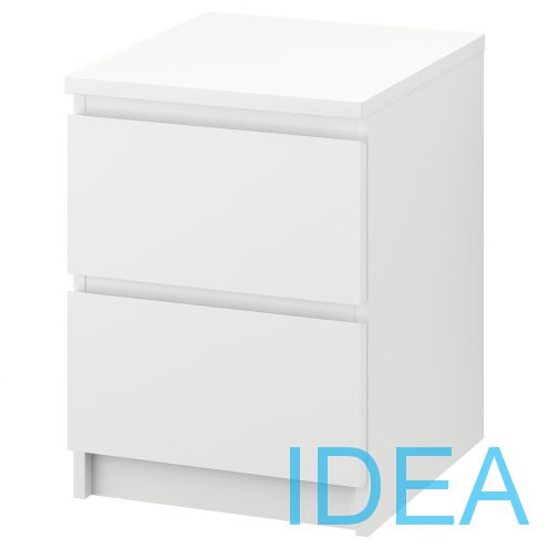 IDEA Комод с 2 ящиками, белый, 40x55 см