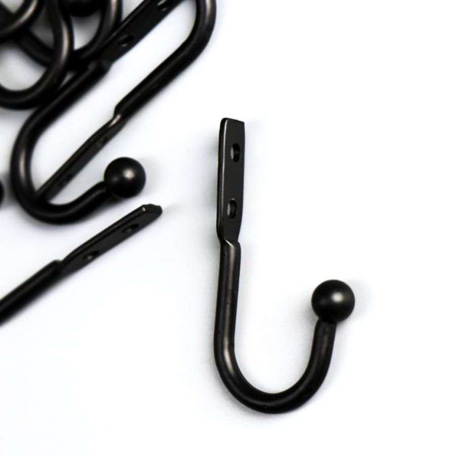 Крючок для ключницы одинарный, с шариком, черный, 4,9 см