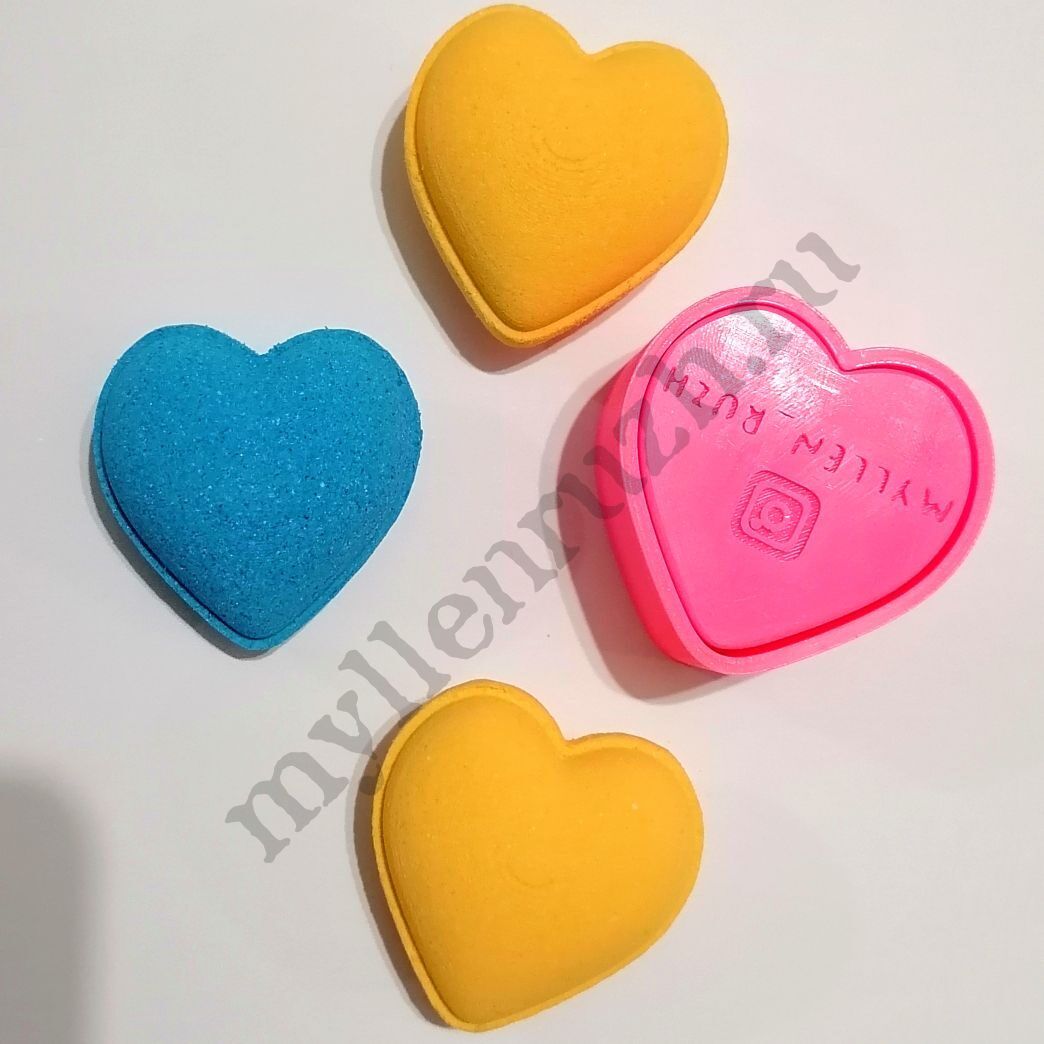3D форма для бомбочек, Сердце объёмное 4 см (предварительный заказ)