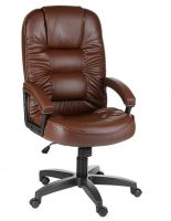 Кресло компьютерное OLSS Бруно Ультра, коричневое, экокожа