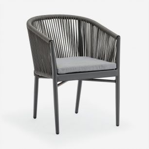Кресло DeepHouse Марсель плетеное серое для кафе, ресторана, дома, кухни