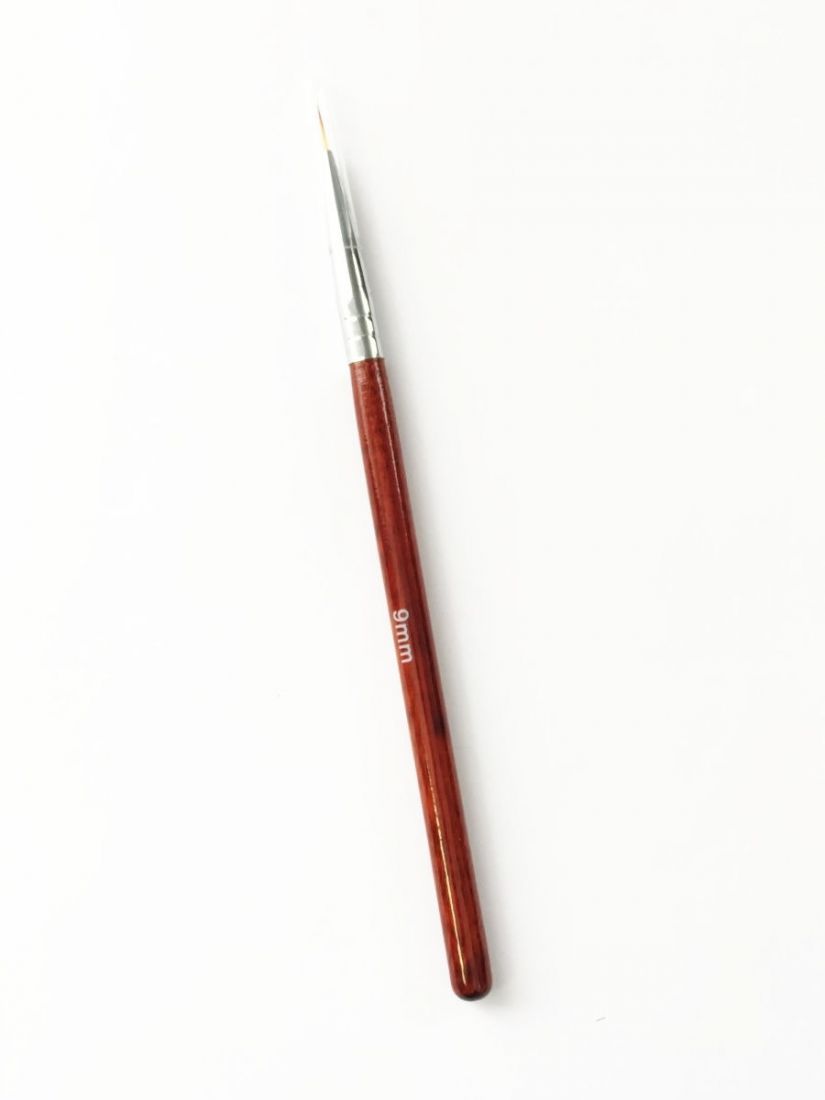 КистьNail Art для дизайна "волосок" 9 мм, красное дерево (в тубе)