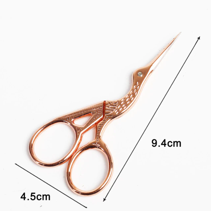 Ножницы "Цапельки" цвет розовое золото Длина ножниц 94 мм или 115 мм (NC-2)