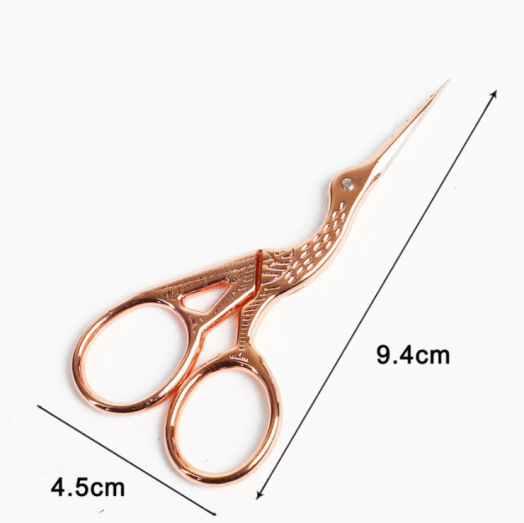 Ножницы "Цапельки" цвет розовое золото Длина ножниц 94 мм или 115 мм (NC-2)