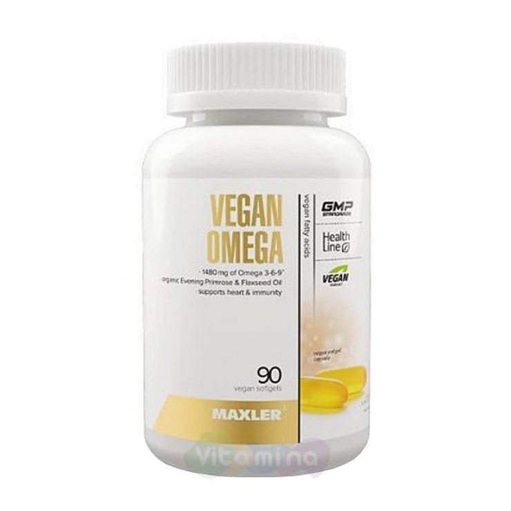 Maxler Vegan Omega 3-6-9 with Evening Primrose Веган Омега 3-6-9 с маслом примулы вечерней, 90 капс