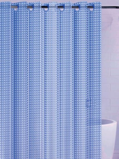 F8752 штора для ванны полиэтилен 3D голубой (180*200см)