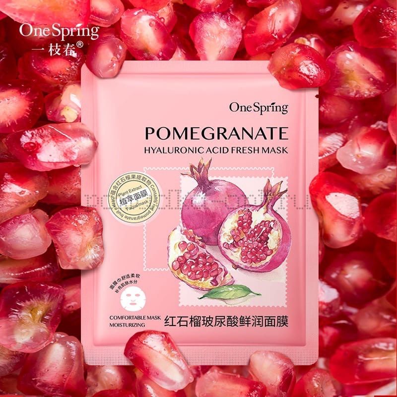 Onespring pomegranate. Освежающая маска с гиалоурановой кислотой и экстрактом граната.