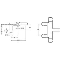 Термостатический смеситель для ванны Jacob Delafon Singulier E1087 схема 5