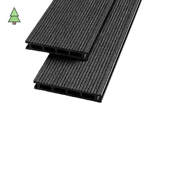 Террасная доска из ДПК 140*22 мм Экодэк цвет: венге (черный)