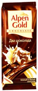 Шоколад ALPEN GOLD 85/90г Белый/темный шоколад