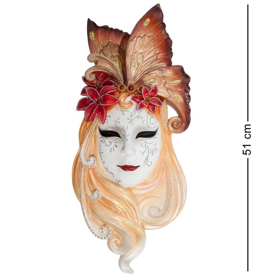 Венецианская маска «Лилия» бол. 22.5x8 см, h=51 см (WS-350)