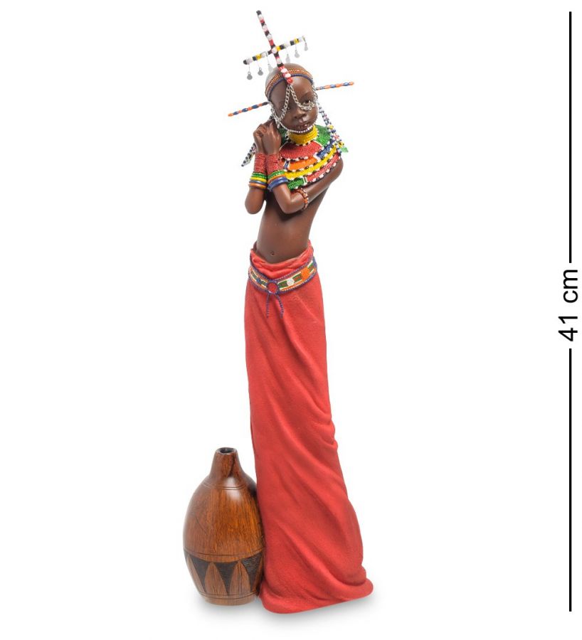 Статуэтка «Девушка племени Масаи» 13.5x7 см, h=41 см (WS-730)