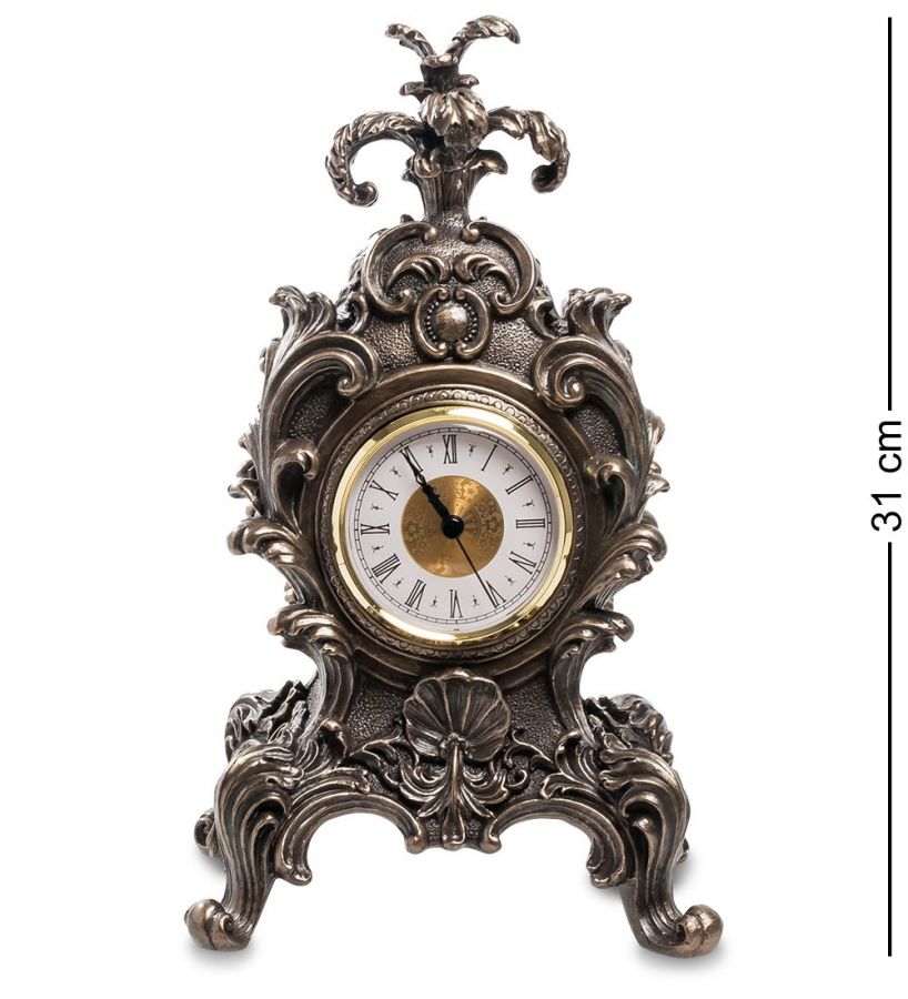 Часы в стиле барокко «Королевский цветок» 18x14 см, h=32 см (WS-614)
