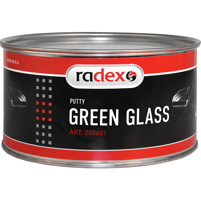 Radex GREEN GLASS Шпатлевка со стекловолокном с отвердителем, 1,8кг.