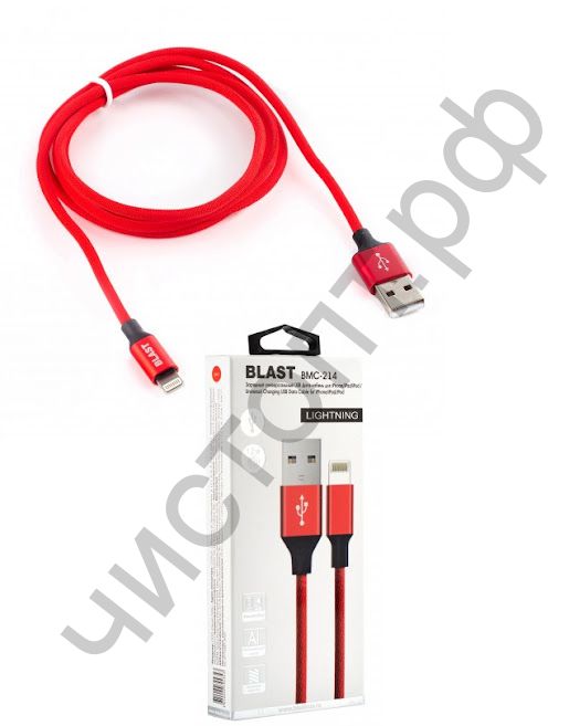 Кабель USB - Apple 8 pin BLAST BMC-214 красный (1,2м)