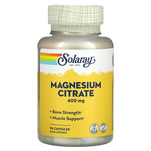 Solaray, Цитрат магния, 133 мг , 90 вегетарианских капсул