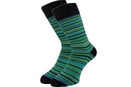 Мужские цветные носки  с419 зеленая полоска