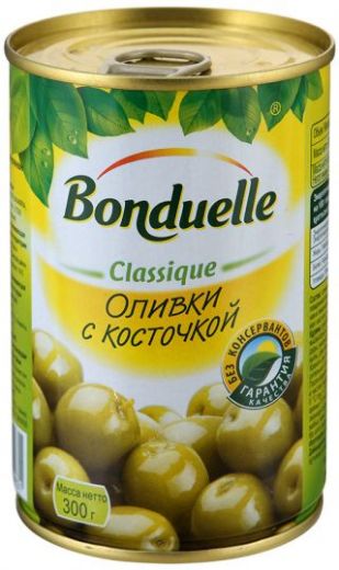 Оливки Bonduelle с косточкой, 300г