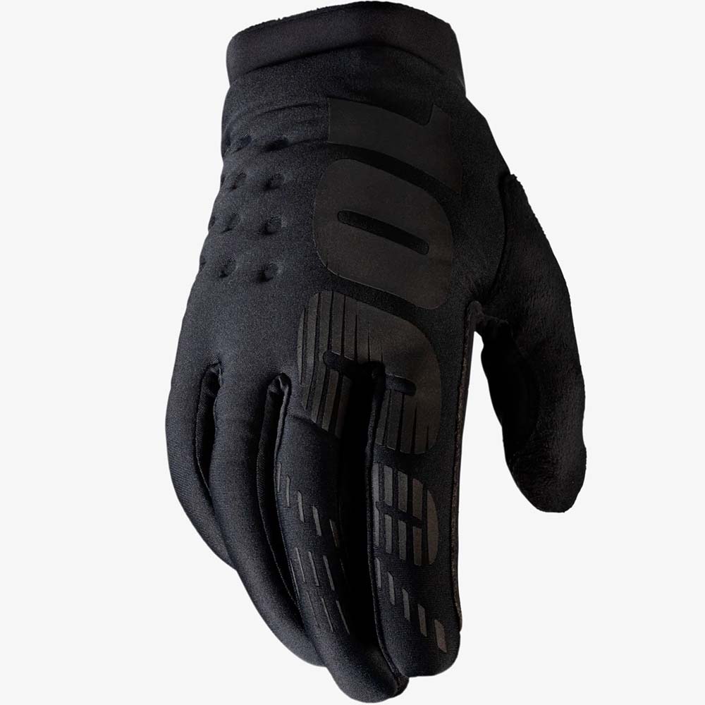 100% Brisker Black/Black перчатки утепленные для мотокросса