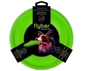 Тарелка летающая "Flyber", цвет: зеленый, диаметр 22 см