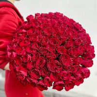 АКЦИЯ! 101 красная роза 40 см.