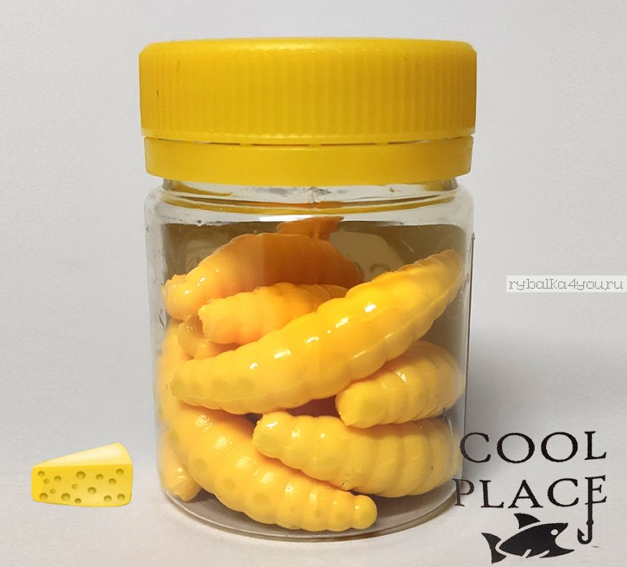 Силиконовые приманки Cool Place Maggot 4 см / 2 гр / цвет: лимонный