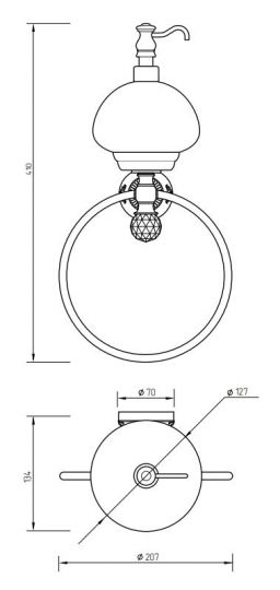 Диспенсер для жидкого мыла с кольцом Migliore Cristalia 16 схема 2