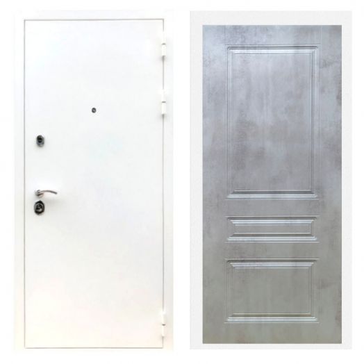 Дверь входная металлическая Армада H5 Шагрень Белая ФЛ-243 Бетон Светлый