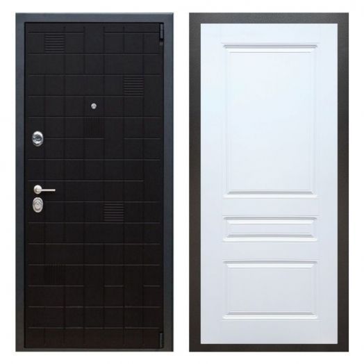 Дверь входная металлическая Армада H12 Тетрис Ясень Черный ФЛ-243 Белый Софт