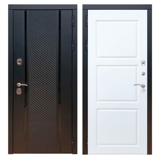Дверь входная металлическая Армада H25 Черный кварц ФЛ-3 Белый Софт