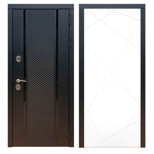 Дверь входная металлическая Армада H25 Черный кварц ФЛ-291 Белый Софт