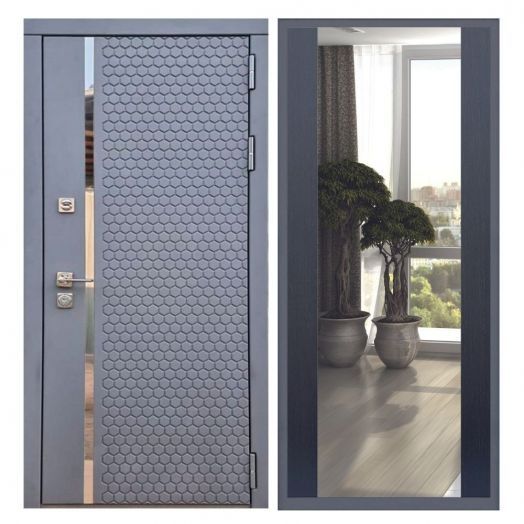 Дверь входная металлическая Армада H24 Силк Титан Зеркало Макси Венге