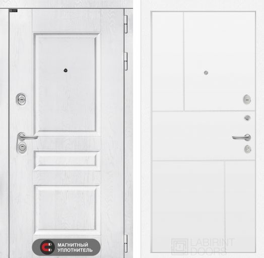 Дверь Входная Металлическая Лабиринт VERSAL 21 Белый софт
