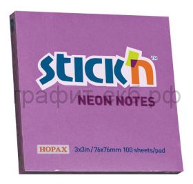 Блок кл.76х76 100л.неон.фиолетовый STICK'N HOPAX 21210