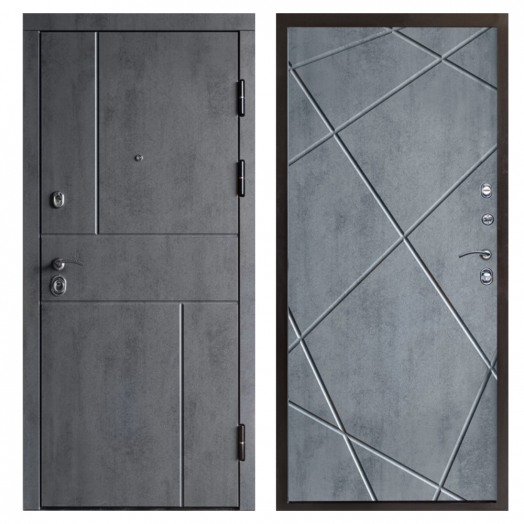 Входная Металлическая Дверь Термодор Termo-door (T.DOOR)  Вертикаль бетон Лучи бетон темный