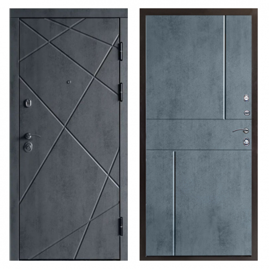 Входная Металлическая Дверь Термодор Termo-door (T.DOOR)  Лучи бетон Горизонт бетон темный