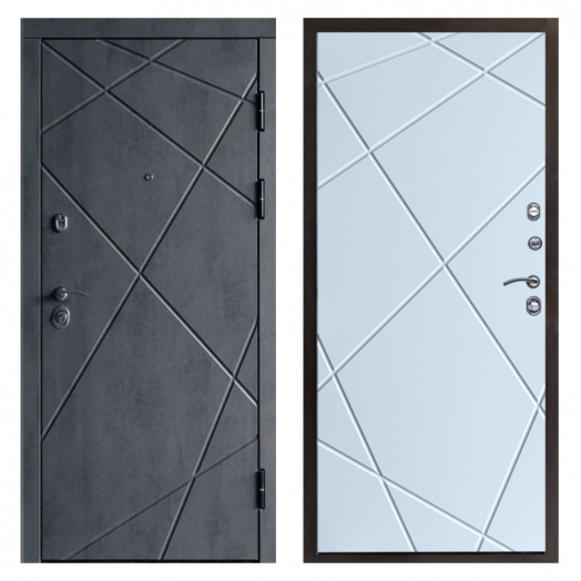 Входная Металлическая Дверь Термодор Termo-door (T.DOOR)  Лучи бетон Лучи белый