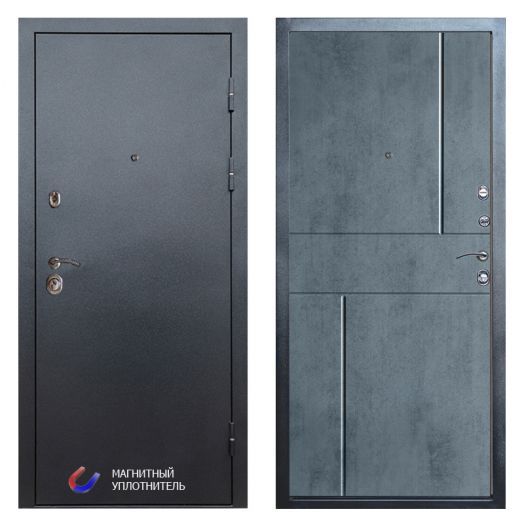 Входная Металлическая Дверь Термодор Termo-door (T.DOOR) Техно Графит Горизонт бетон темный