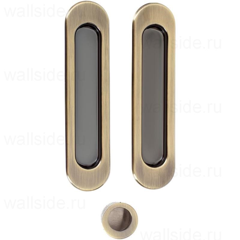 Комплект ручек для раздвижных дверей Armadillo SH010-AB-7 бронза
