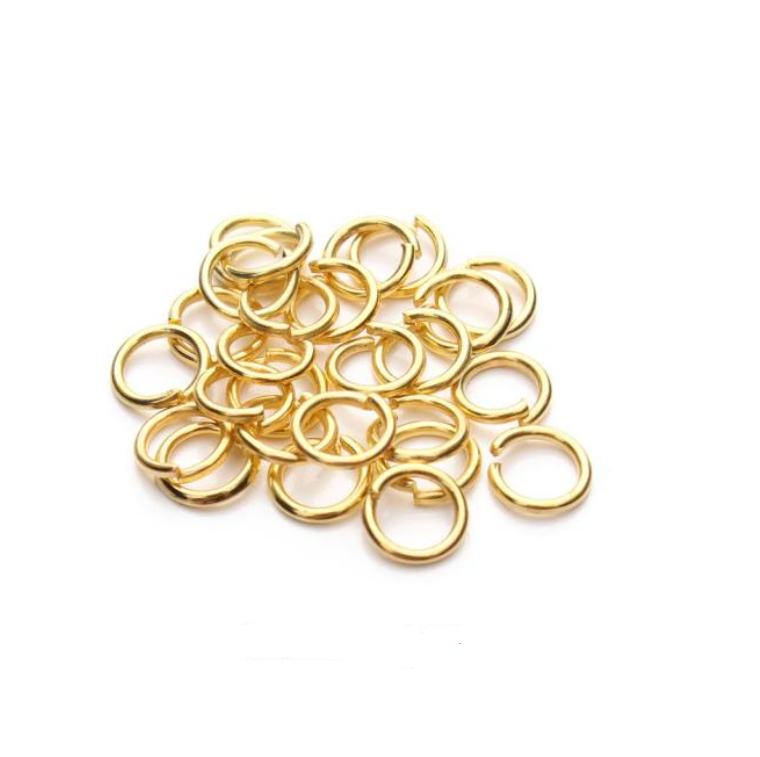 Кольцо соединительное для бижутерии разъемное металл,  Золото Разные диаметры (КБ зол)
