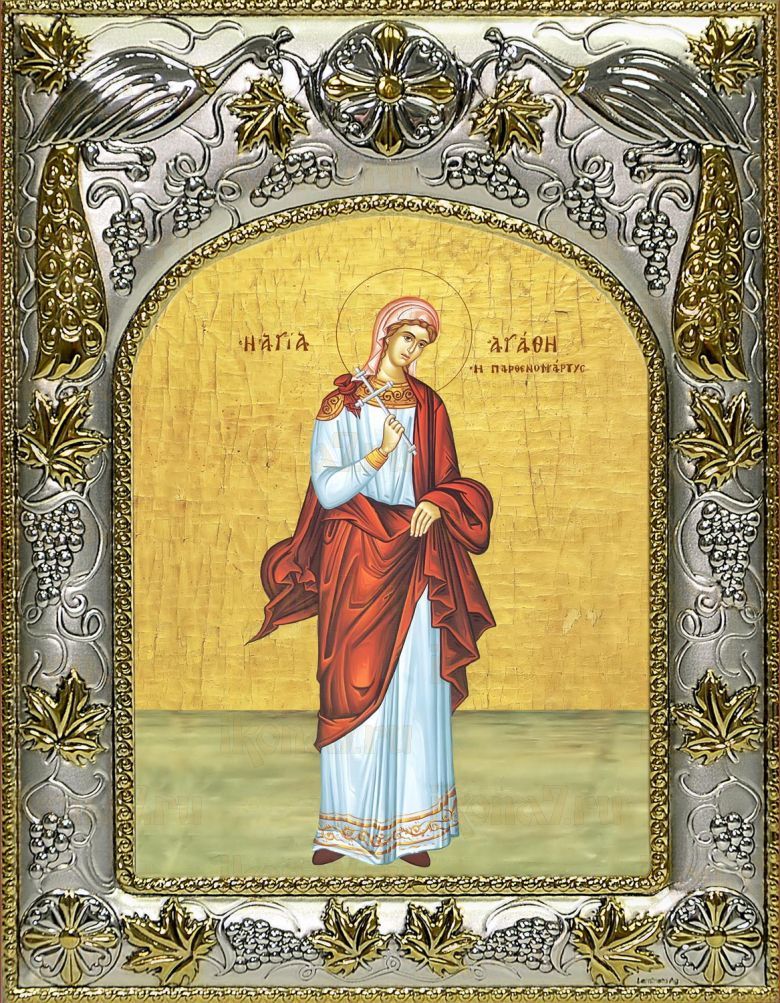Икона Агафия Панормская Святая мученица  (14х18)