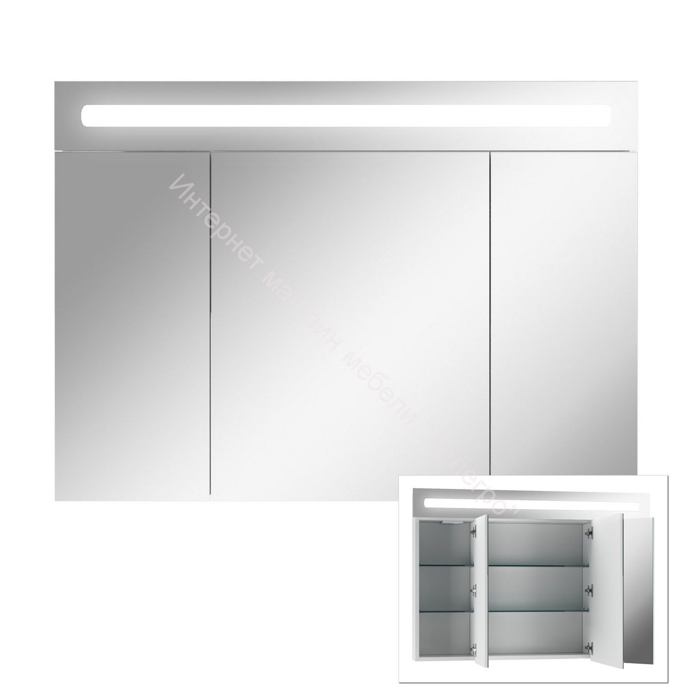Шкаф-зеркало Аврора 100 с подсветкой LED