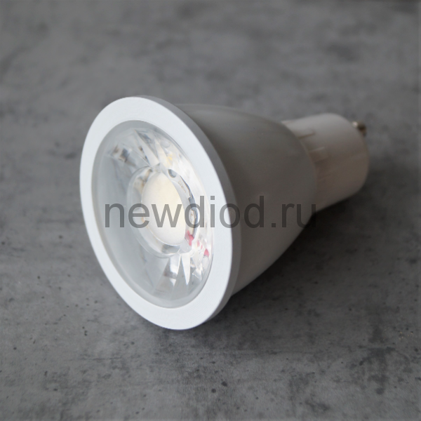 Лампа светодиодная GU10 Линза 7Вт-700Лм 230В 70*50mm Алюминий 4000K OREOL
