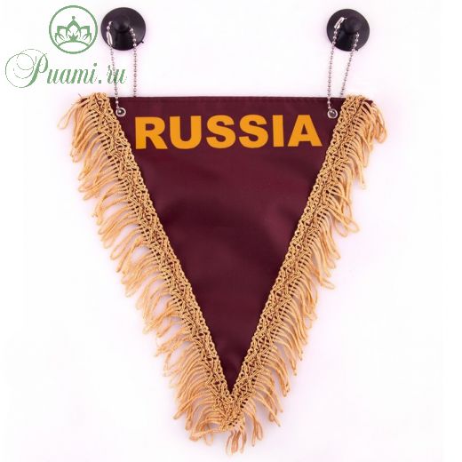 Вымпел треугольный Skyway "РОССИЯ", 200х250 мм, бордовый, S05101007