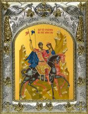 Икона Борис и Глеб благоверные князья-страстотерпцы (14х18)